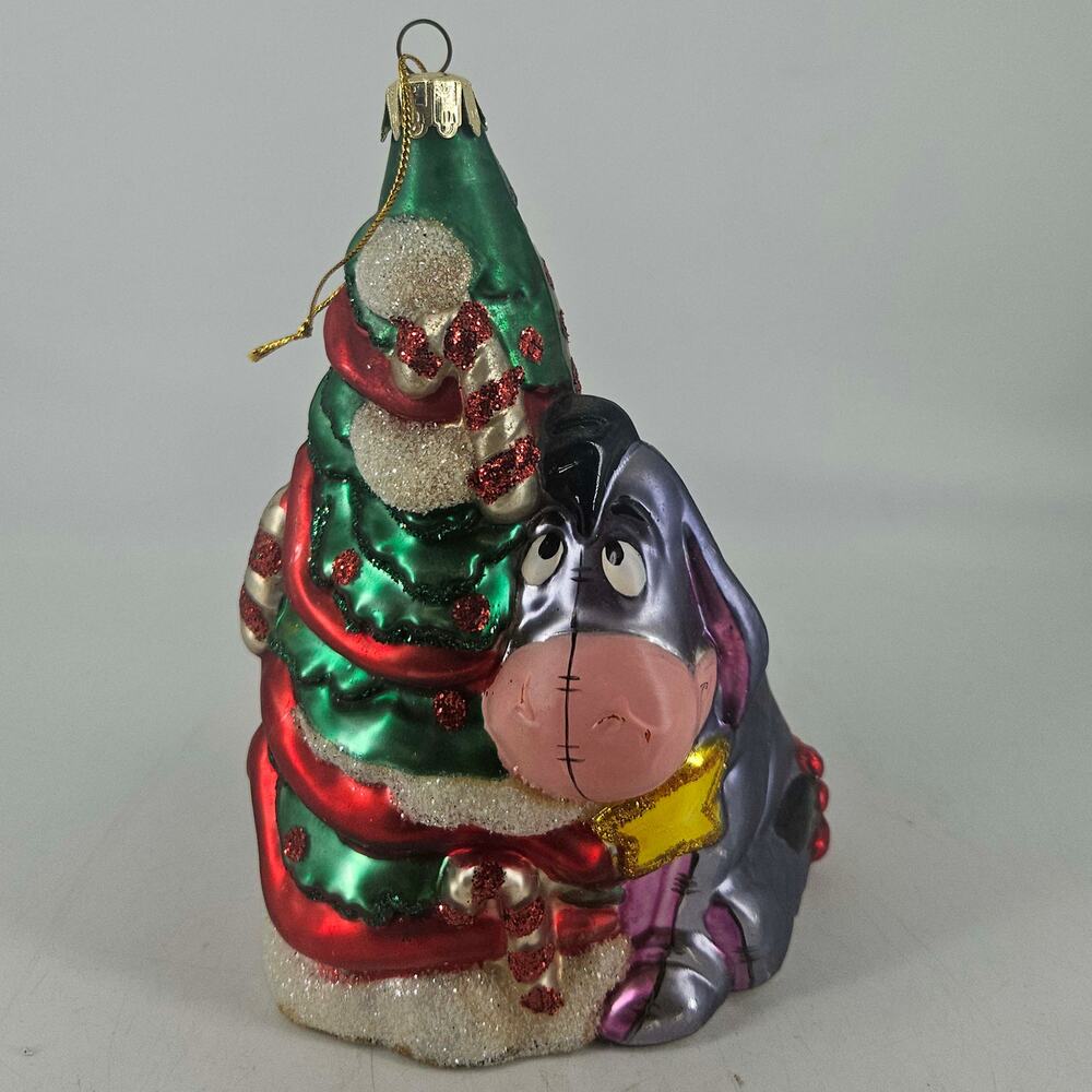 Disney Eeyore Winnie the Pooh European Style Glass Ornament Santa’s Best